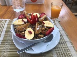 Yogi breakfast at Bean Me Up in Goa