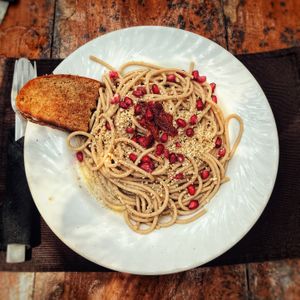 lemon spaghetti - quite oily, but delicious at Bean Me Up in Goa