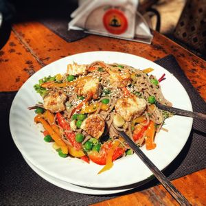 soba noodle salad - probs the least favourite dish I tried at Bean Me Up in Goa