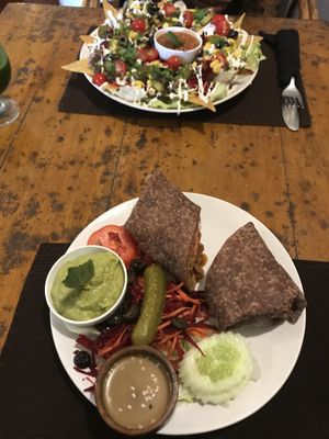 veg supreme nachos and bean burrito at Bean Me Up in Goa