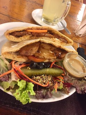 BBQ Tempeh steak sandwich  at Bean Me Up in Goa