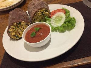 Spinach Tofu Burrito  at Bean Me Up in Goa