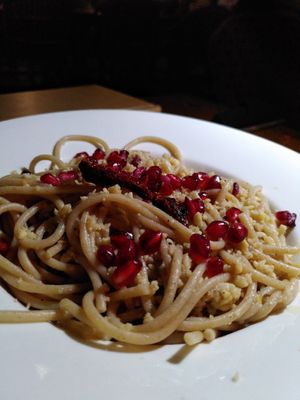 Lemon spaghetti at Bean Me Up in Goa