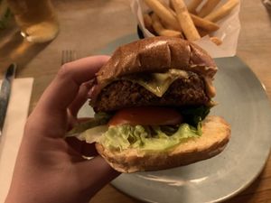 Burger at Racconto Lounge  in Bury