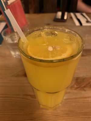 Fresh orange juice  at Racconto Lounge  in Bury