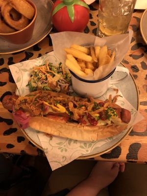 Vegan mountain hot dog  at Racconto Lounge  in Bury