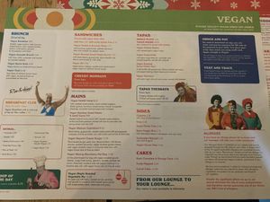 Vegan menu at Tarko Lounge in Barnstaple