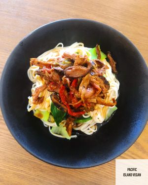 Spicy Mix Mushroom Noodles at Veggie Restaurant in Suva