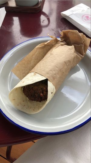 falafel wrap at Louvre Michaelense in Sao Miguel