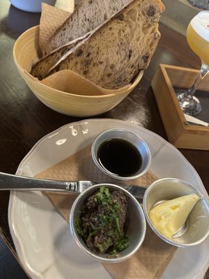 Breads and dips  at Louvre Michaelense in Sao Miguel