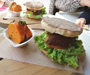 Falafel Sandwich w/ Roasted Sweet Potato at Louvre Michaelense in Sao Miguel