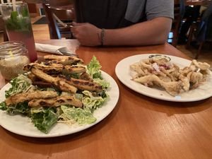 Caesar salad and oyster mushroom calamari  at Eve Olive in Nanaimo