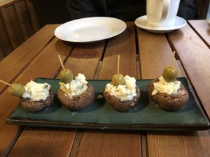 Mushroom with greek style feta at Eve Olive in Nanaimo