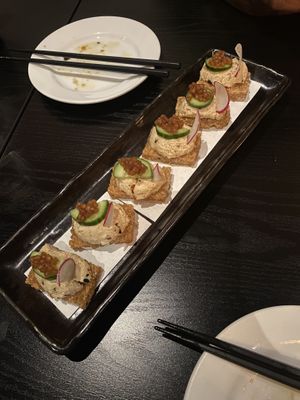 Crispy rice with spicy tuna #Veganuary at Shojin - DTLA in Los Angeles