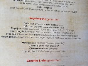 Part of menu at China Garden in Domburg