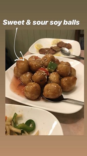 Sweet & sour soy balls at Lotus Pond in Victoria