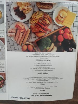Menu at Wheeler's Cafe in Penang