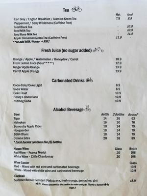Beverages Menu 2 at Wheeler's Cafe in Penang