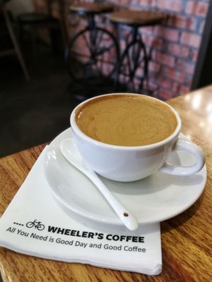 Cappuccino made with V-Soy Original Soya Bean Milk. at Wheeler's Cafe in Penang