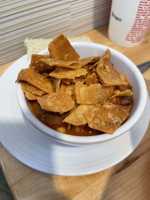 Vegetarian chili (vegan )  at Gateway Market in Des Moines