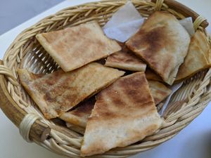Homemade bread with leek & herbs at Annette in Sofia