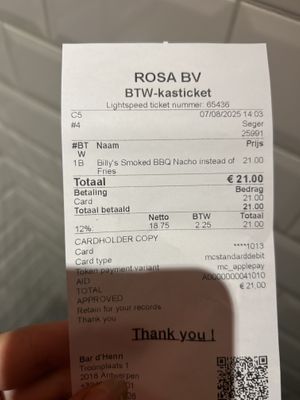 bill  at Bar d'Henri in Antwerpen