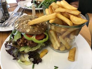 vegan burger. Really good! at Café Spatz in Bernkastel-kues
