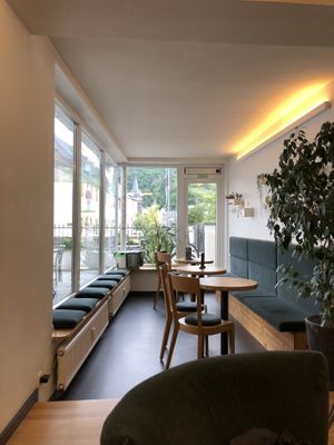 seating area at Café Spatz in Bernkastel-kues