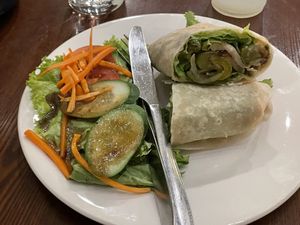 Roast veggies and hummus wrap, 64,000 kip  at Joma Bakery Cafe in Vientiane