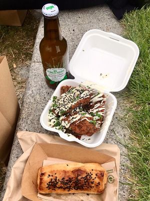 Kefir, sausage roll and mushie wingz at V-Face in Dublin