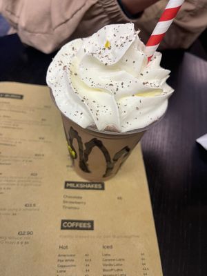 Tiramisu milkshake and cauliflower fries   at V-Face in Dublin