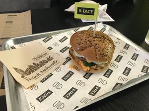 Burger with kimchi - absolutely delicious   at V-Face in Dublin