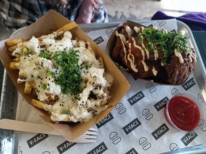 Parmesan and garlic fries. Mushroom wings at V-Face in Dublin