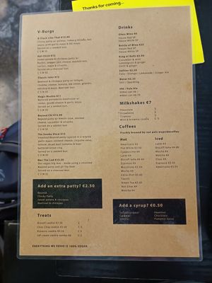 Menu 2 - 07.22 at V-Face in Dublin