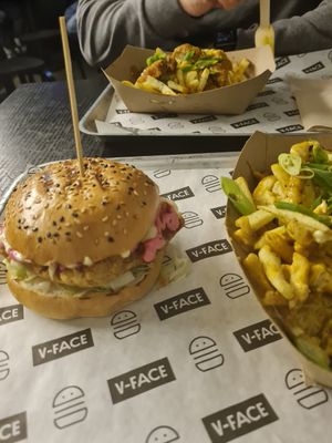 Katsu fries and chick burger at V-Face in Dublin