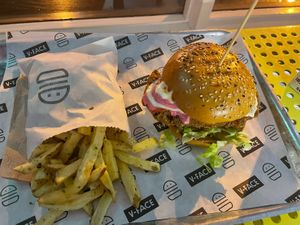 Chips and cluck burger  at V-Face in Dublin