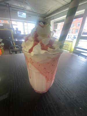 Strawberry milkshake   at V-Face in Dublin