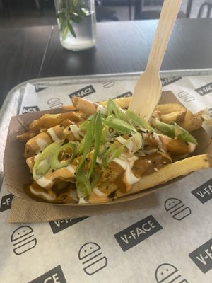 Katsu curry “dirty” fries  at V-Face in Dublin