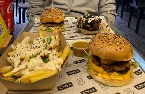 The brunchie burg with garlic parm fries  at V-Face in Dublin