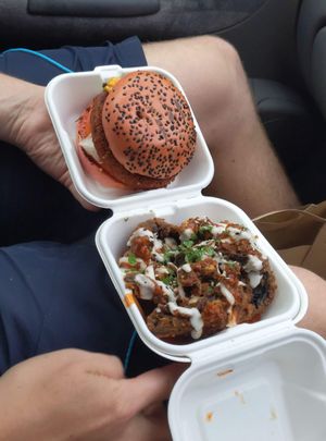 burger with mushroom wings at V-Face in Dublin