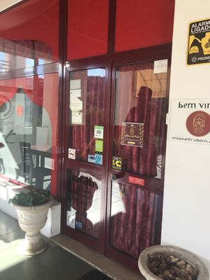 The door going inside  at Sabores da India in Alcobaca