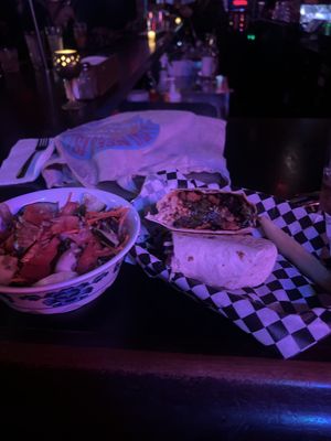 Bbq soy curl sandwich but in a wrap  #Veganuary at Hungry Tiger in Portland