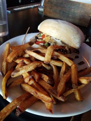 Mushy melt for breakfast, with fries at Hungry Tiger in Portland