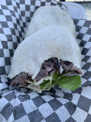 Black bean burrito at Angry Vegan in Penticton
