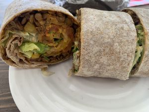 Lentil wrap at Angry Vegan in Penticton
