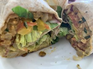 Chickpea wrap at Angry Vegan in Penticton