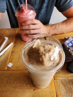 Banana coffee smoothie at Angry Vegan in Penticton