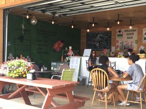 Patio tables too at Angry Vegan in Penticton