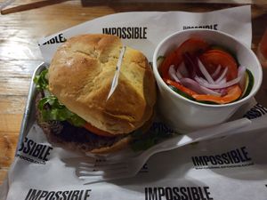 Impossible burger at Loosey's Downtown in Gainesville
