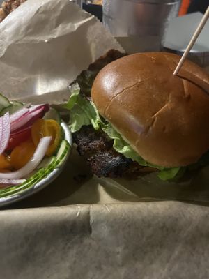 Vegan Meatloaff & Cucumber saladd  at Loosey's Downtown in Gainesville
